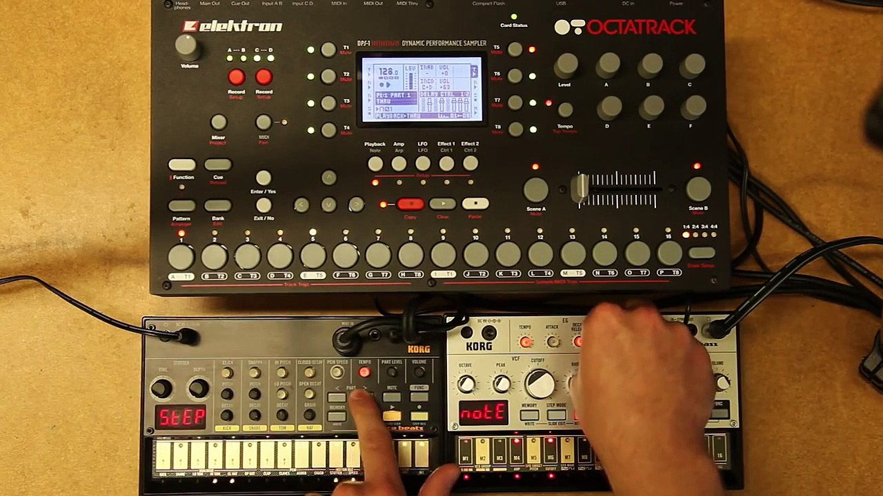 Korg Volca Beats and Bass gets Mangled by Elektron Octatrack