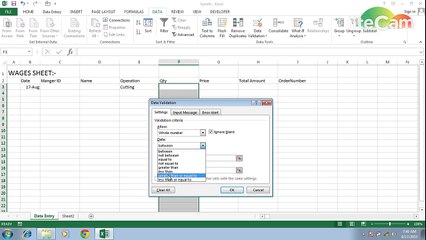 Wages Sheet For Per Piece Rate In Ms Excel 2013 - Part 2