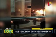 Rímac: bus de transporte público se incendia en plena Vía de Evitamiento