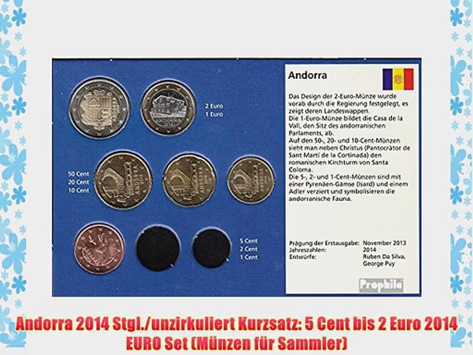 Andorra 2014 Stgl./unzirkuliert Kurzsatz: 5 Cent bis 2 Euro 2014 EURO Set (M?nzen f?r Sammler)