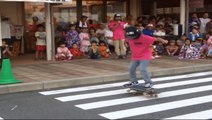 Incredible skateboarding prodigy demonstrates skills