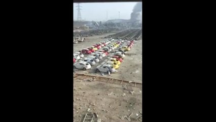 Cars burnt in Tianjin blasts