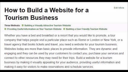How to Build a Website for a Tourism Business