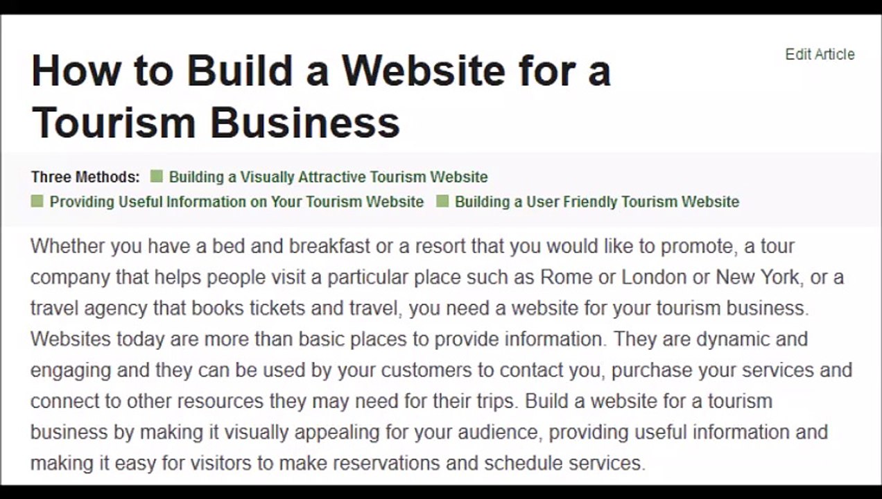 How to Build a Website for a Tourism Business