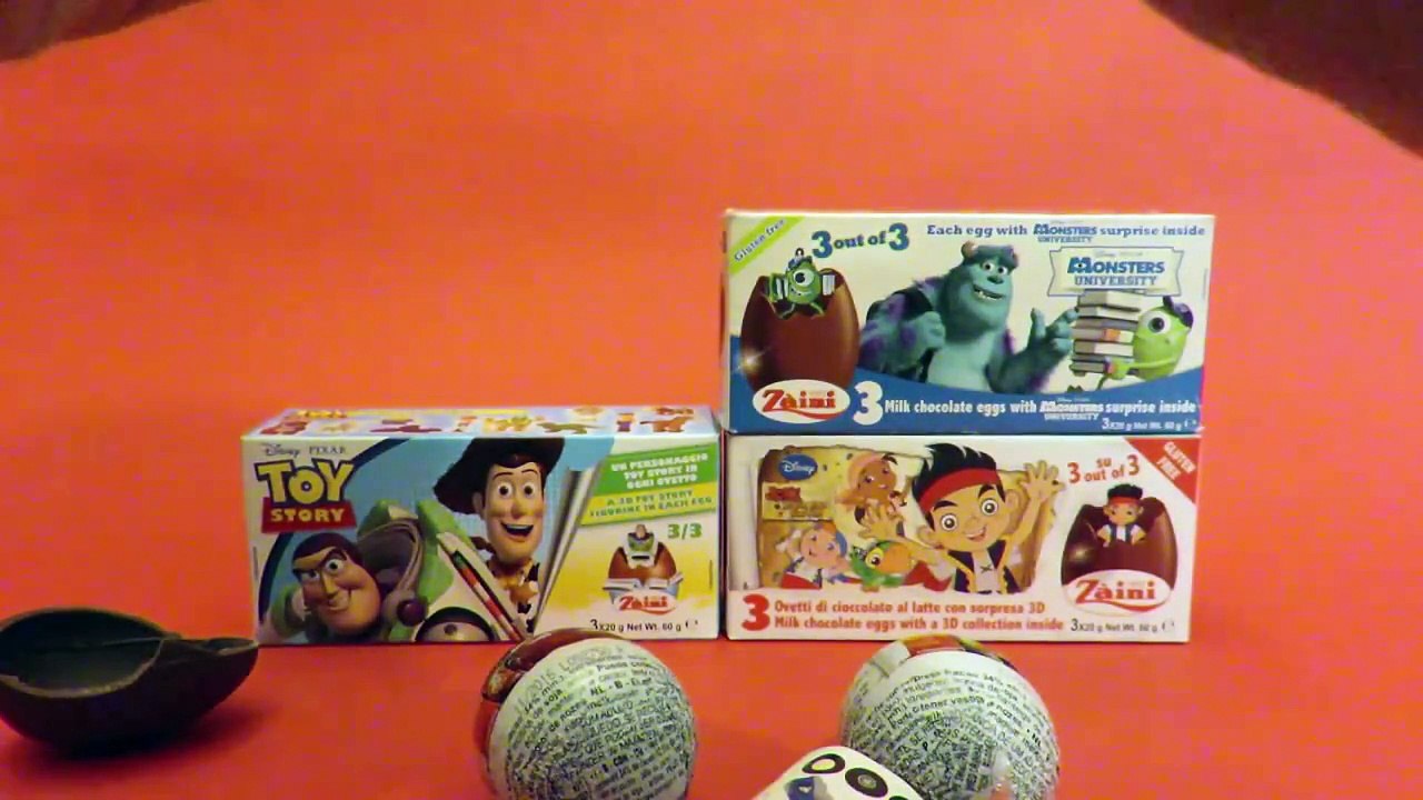 Disney Pixar Cars Disney Princess Mickey Mouse Big Chocolate Surprise Eggs Unboxing