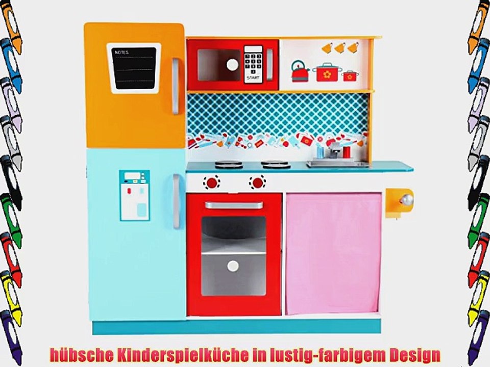 bunte Spielk?che Kinderk?che Kinderspielk?che mit 4 Herdplatten Ofen K?hlschrank Sp?lmaschine