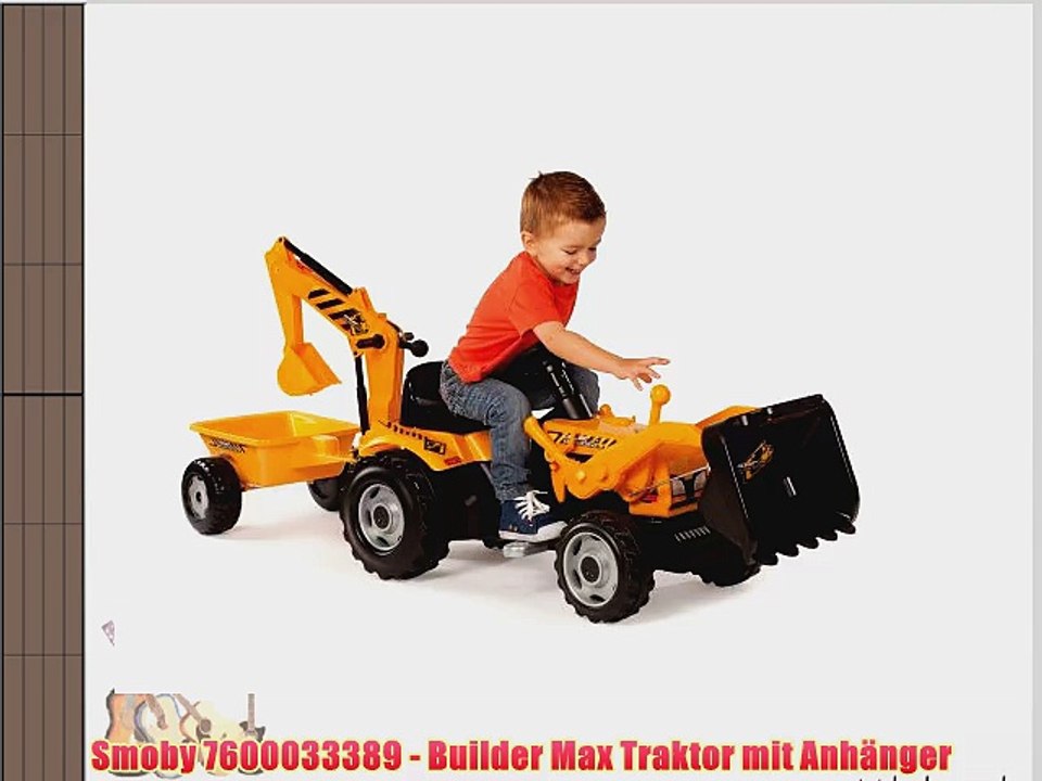 Smoby 7600033389 - Builder Max Traktor mit Anh?nger