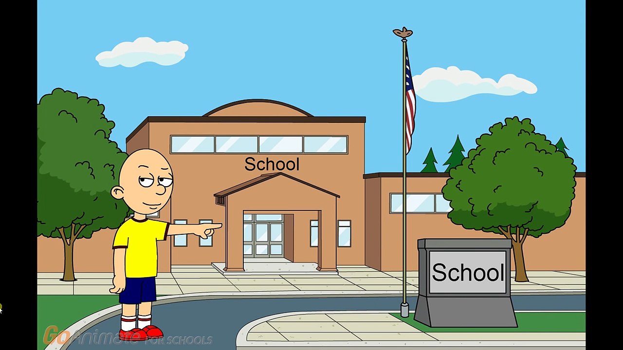 Caillou changes the school name to McDonald's but doesn't get grounded