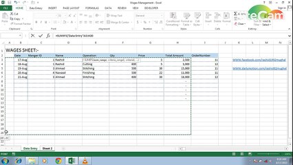 Wages Sheet For Per Piece Rate In Ms Excel 2013 - Part 4