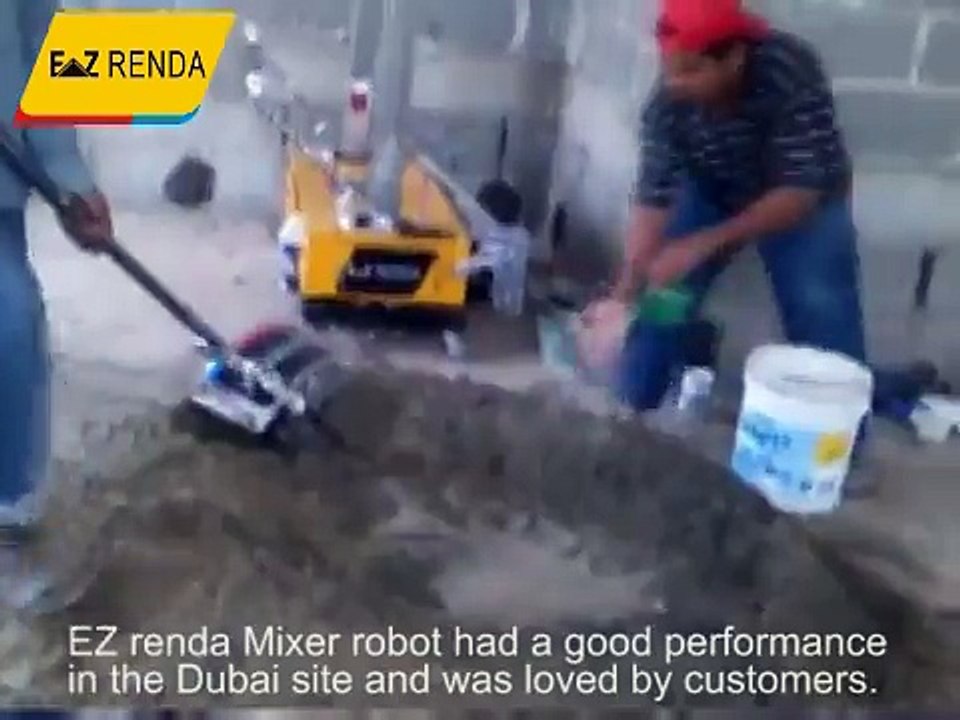 Mixer robot work in Dubai MINI mixer English version mixing cement,ready mix,gypsum and lime mortar.mpg