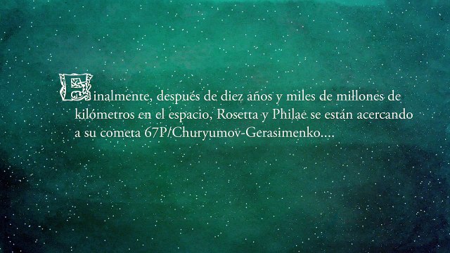 Rosetta, ¿Cuándo llegamos?