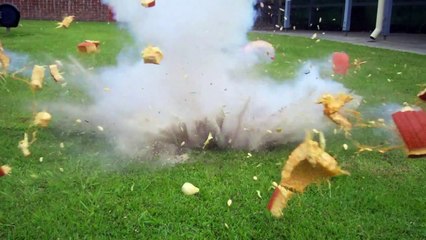 Exploding pumpkin with liquid nitrogen HD slow motion