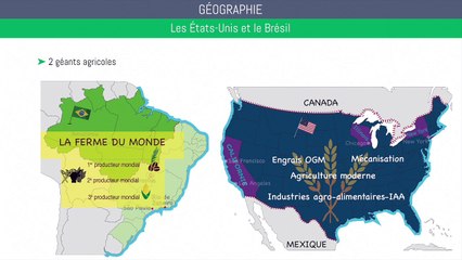 Bac géographie - Les États-Unis et le Brésil