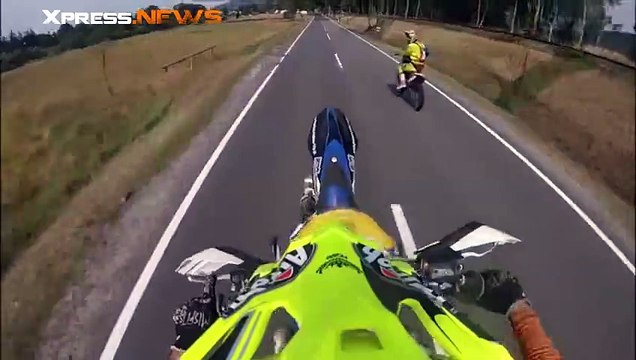 Un wheelie foiré suivi d'un magnifique 360° lui coûte la peau des fesses