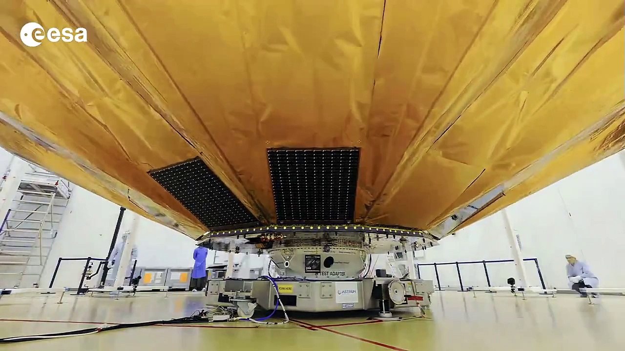 Gaia sunshield deployment time-lapse sequence