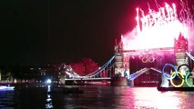 Fireworks at Tower Bridge - London 2012 Olympics opening ceremony
