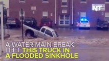 This Truck Was Almost Swallowed Up By A Sinkhole