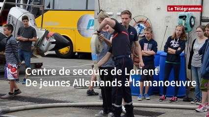 Centre de secours de Lorient. De jeunes Allemands à la manoeuvre