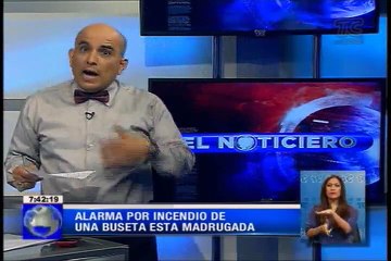 Alerta por incendio de buseta de transporte público