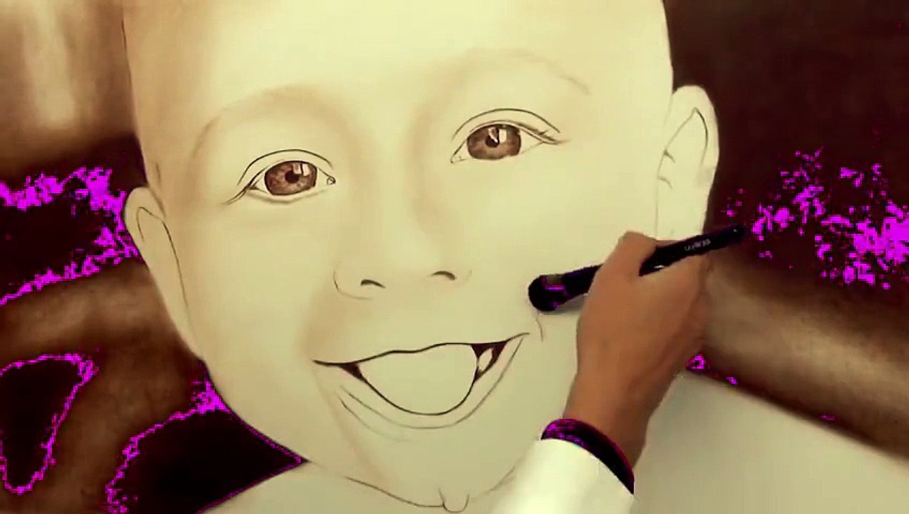 Drawing a face (speed painting) how to draw funny baby