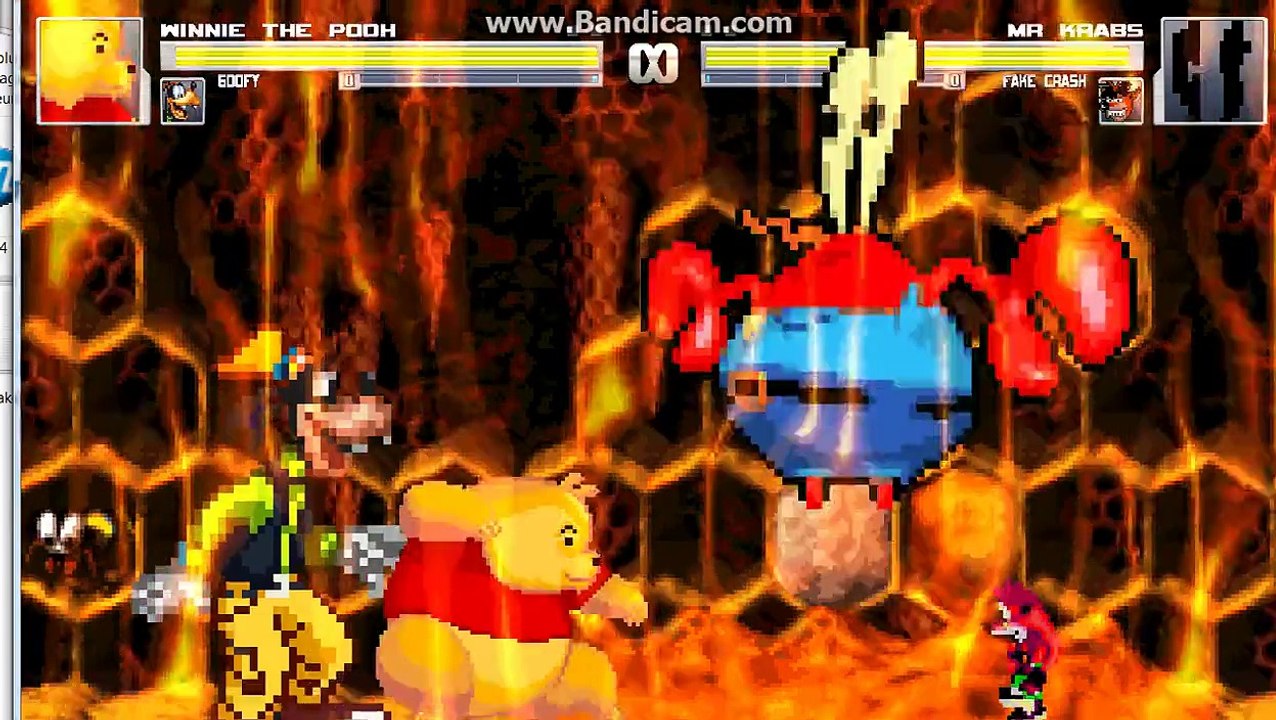 Mugen- Winnie the pooh And Goofy Vs Mr Krabs And Fake crash