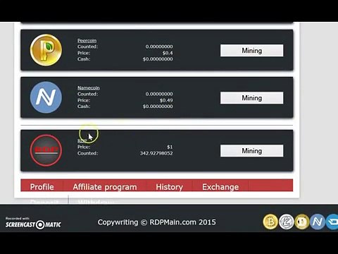 RDPMain com Mining Bitcoin, Litecoin, Dogecoin and more