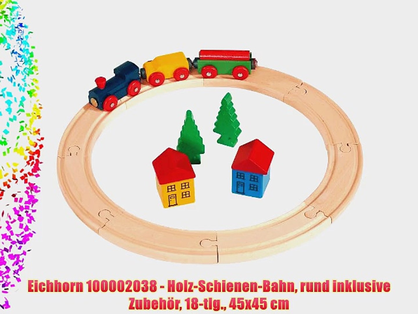 Eichhorn 100002038 - Holz-Schienen-Bahn rund inklusive Zubeh?r 18-tlg.  45x45 cm - video dailymotion