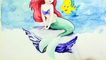 SPEED DRAWING Ariel from The Little Mermaid   Disney Princess Watercolor Painting