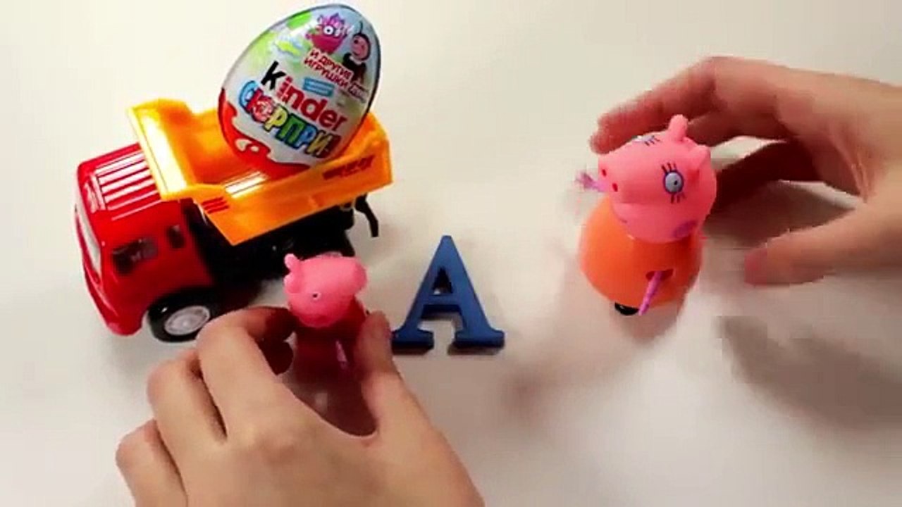 Свинка Пеппа учим буквы!Буква А Мультик про машинки для детей!Киндеры Развивающее видео!
