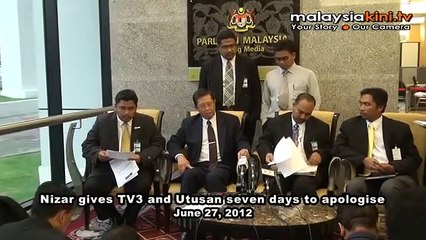 Nizar gives TV3 and Utusan seven days to apologise