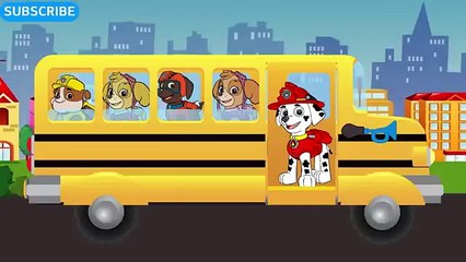 WHEELS ON THE BUS GOES ROUND AND ROUND SONG PAW PATROL CARTOON