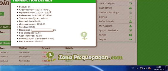 Payment #17 of Paidverts $244.68