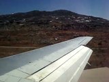 Windy Landing in Mykonos Boeing 737-300 Blu-Express Atterraggio Ventoso