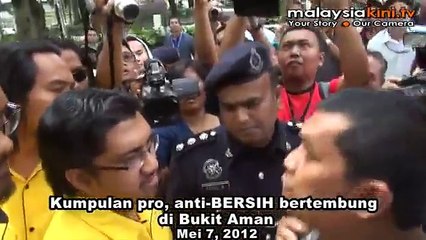 Kumpulan pro, anti-BERSIH bertembung di Bukit Aman