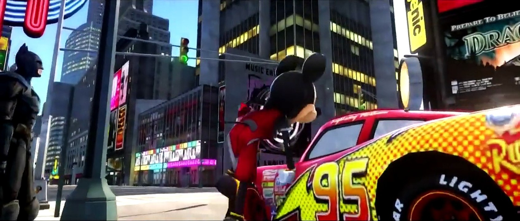 Batman & Mickey Mouse meets Disney Pixar Cars Lightning Mcqueen