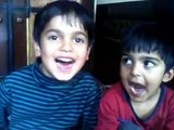 Funny Pakistani Childrens Sings Pakistan National Anthem, Very funny and cute style