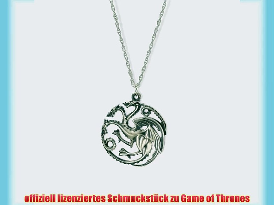 Game of Thrones Targaryen Drachen Wappen Anh?nger mit Kette Silber in edler Geschenkbox