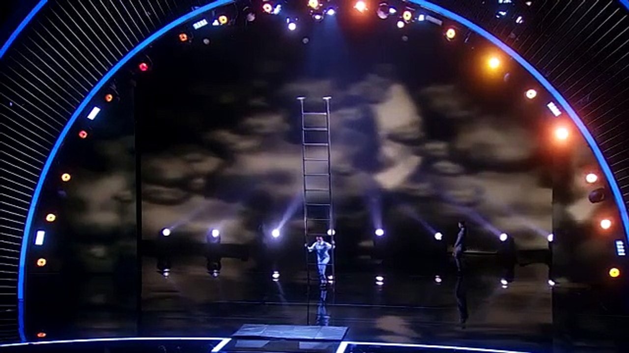 Uzeyer Novruzov Performer Balances on 18 Foot Ladder America's Got Talent 2015