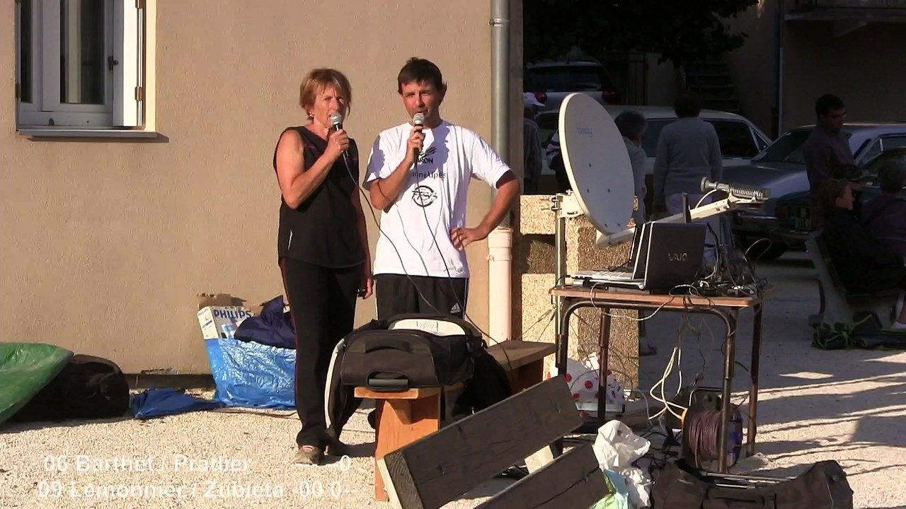 Interview madame le Maire Françoise Laurent, Mondial Open Mixte, Sport Boules, Cros-de-Géorand 2015