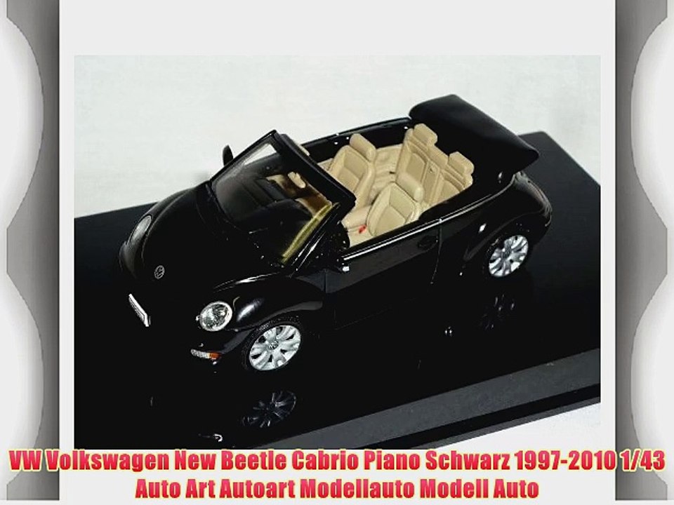 VW Volkswagen New Beetle Cabrio Piano Schwarz 1997-2010 1/43 Auto Art Autoart Modellauto Modell