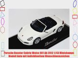 Porsche Boxster Cabrio Weiss 981 Ab 2012 1/43 Minichamps Modell Auto mit individiuellem Wunschkennzeichen