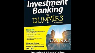 Investment Banking For Dummies EBOOK (PDF) REVIEW