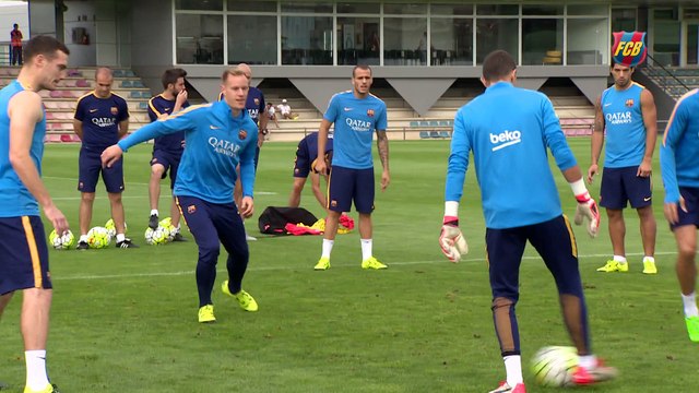 FC Barcelona training session: Back at training to prepare for league debut