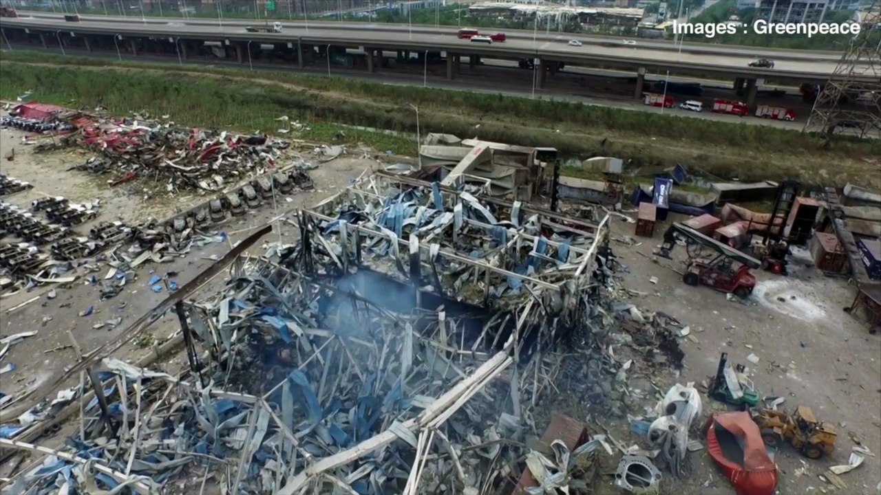 Tianjin : Greenpeace filme l’ampleur des dégâts avec un drone