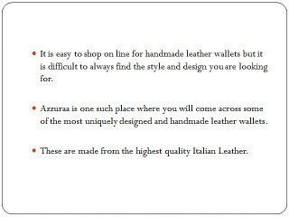 4 Unique Handmade Leather Wallets