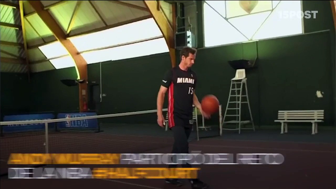 Andy Murray falla en reto de basketball de la NBA