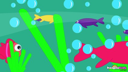 Canciones de la Granja: 12345 Once I Caught a Fish Alive | Learn Españoles Latino HooplaKidzspsl