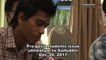 Pro-gov't students issue ultimatum to Saifuddin