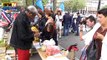 Paris: les agriculteurs vendent fruits et légumes 