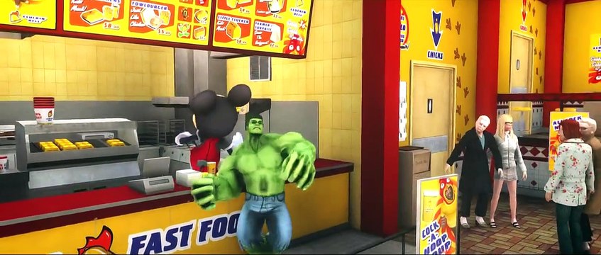 HULK & Mickey Mouse FUN!! Custom Green Lightning McQueen CARS Colors! Children Songs & Rhymes HD